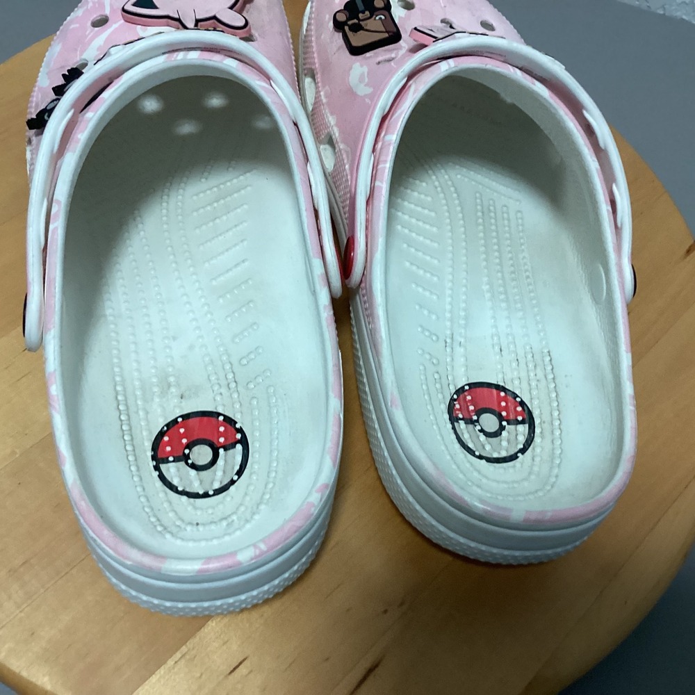 Pokemon Jigglypuff Crocs Pink Marble Swirl ClogsWomen's Size 11 - Picture 13 of 15
